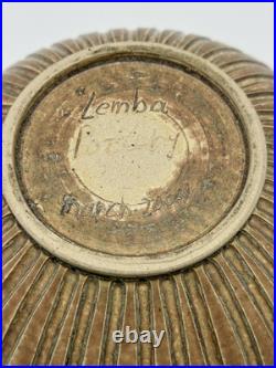 Vintage Lemba Studio Art Pottery large bowl Decorative textured Glaze MCM