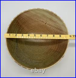 Vintage Lemba Studio Art Pottery large bowl Decorative textured Glaze MCM