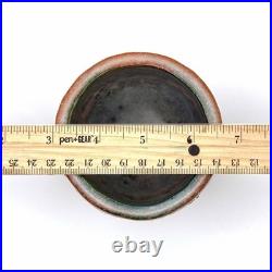 Vintage Leslie Studio Pottery Tea Cup Bowl Ceramic Glazed Hand Signed 2/62