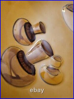 Vintage Los Angeles Potteries Ceramic Bowl hand painted mushrooms 14