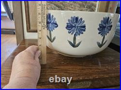 Vintage Louisana Stoneware, Kentucky 14 Bachelor button Salad Bowl