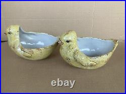 Vintage Louisville Stoneware Pottery Chicken Centerpiece & 8 Soup Bowls & Ladle