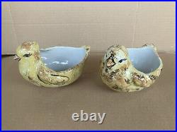 Vintage Louisville Stoneware Pottery Chicken Centerpiece & 8 Soup Bowls & Ladle