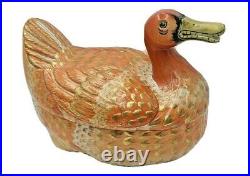 Vintage Lowestoft Reproduction Mottahedeh Design Duck Goose Tureen