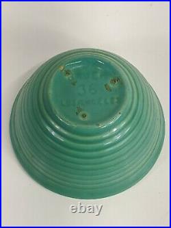 Vintage MCM Bauer Pottery Set Of 6 Nesting Mixing Bowls Jade Green Ringware Hive