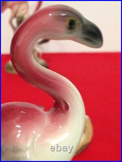 Vintage MCM California Art Pottery Flamingo Lot 4 Figurines & Maddux Pond Bowl