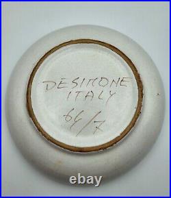 Vintage MCM DESIMONE ITALY Mid Century Modern Studio Art Pottery Bowl Signed