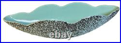 Vintage MCM Kenwood USA Freeform Lava Glaze Console Bowl Atomic Pottery Teal