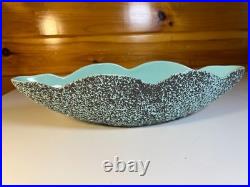 Vintage MCM Kenwood USA Freeform Lava Glaze Console Bowl Atomic Pottery Teal