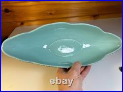 Vintage MCM Kenwood USA Freeform Lava Glaze Console Bowl Atomic Pottery Teal