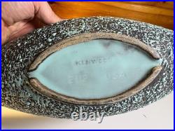 Vintage MCM Kenwood USA Freeform Lava Glaze Console Bowl Atomic Pottery Teal