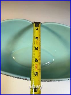 Vintage MCM Kenwood USA Freeform Lava Glaze Console Bowl Atomic Pottery Teal