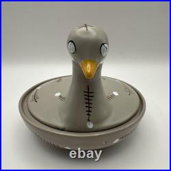 Vintage MCM RARE Bitossi Ceramic Lidded Bird Bowl By Aldo Londi For Raymor Italy