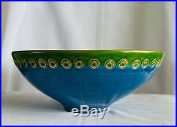 Vintage MCM Rosenthal Netter Italy Bitossi Aldo Londi Blue Green Gold Bowl 992
