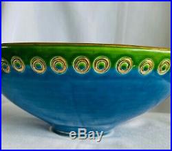 Vintage MCM Rosenthal Netter Italy Bitossi Aldo Londi Blue Green Gold Bowl 992