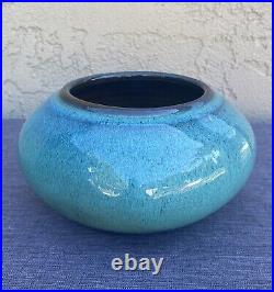 Vintage MCM Rupert Deese Studio Pottery Aqua Blue Stoneware Vessel Claremont CA