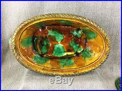 Vintage Majolica Game Duck Rabbit Tureen 14 Victorian Style Cover Serving Bowl
