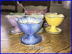 Vintage Maling Ware Lustre Serving Bowl Utensils & 7 Dishes China