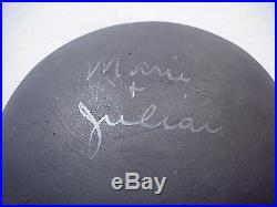 Vintage Maria Martinez Signed Marie & Julian Black on Black Pottery Bowl