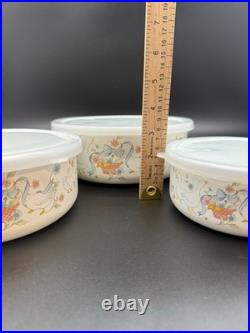 Vintage Marmalade Geese Goose Nesting Bowls Containers Full Set With Lids RARE