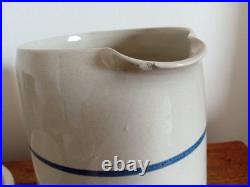 Vintage Marshall Pottery Mixed Lot tan with cobalt and blue stripe bowls etc