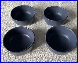 Vintage Martz Marshall Studios Pottery Signed Blue Blueberry 4 Dinner Bowls 5.5