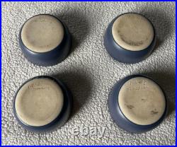 Vintage Martz Marshall Studios Pottery Signed Blue Blueberry 4 Dinner Bowls 5.5