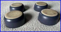 Vintage Martz Marshall Studios Pottery Signed Blue Blueberry 4 Dinner Bowls 5.5