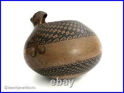 Vintage Mata Ortiz Pottery Figural Snake Jar / Bowl Signed Nusalos