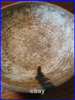 Vintage McCarty Pottery Bowl. Nutmeg, black miss Line. 7.5dia 2.4 Tall