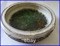 Vintage McCarty Pottery Brown and White Bowl Green Waterbottom Rare