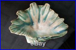 Vintage McCarty Pottery Jade Clam Shell with Glazed Edges