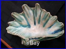 Vintage McCarty Pottery Jade Clam Shell with Glazed Edges