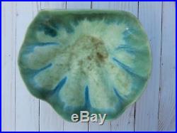 Vintage McCarty Pottery Jade Large Scalloped Bowl Mississippi clam shell scallop
