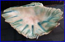Vintage McCarty Pottery Jade Shell Bowl with Glazed Edges