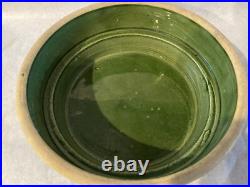 Vintage McCoy Art Pottery Green Elephants Holding Tails Bowl Dish Planter
