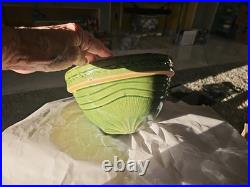 Vintage McCoy Large Green Glazed SUNBURST 9 3/4 DIAMETER