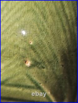 Vintage McCoy Large Green Glazed SUNBURST 9 3/4 DIAMETER