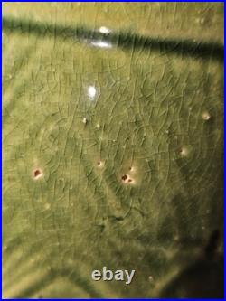 Vintage McCoy Large Green Glazed SUNBURST 9 3/4 DIAMETER