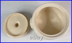 Vintage McCoy Pink Blue Stripe Set Bean Pot Ovenware Mixing Bowl 6 7 8 12