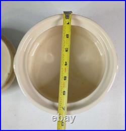 Vintage McCoy Pink Blue Stripe Set Bean Pot Ovenware Mixing Bowl 6 7 8 12