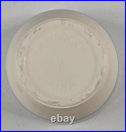 Vintage McCoy Pink Blue Stripe Set Bean Pot Ovenware Mixing Bowl 6 7 8 12