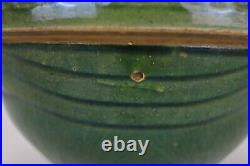 Vintage McCoy Pottery 10 Kitchen Green Glaze Sunrise Yellow Ware Mixing Bowl