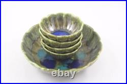 Vintage McCoy Pottery 5 Pc Fruit or Salad Bowl Set #916 Purple & Green With Label