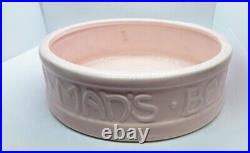 Vintage McCoy Pottery Dog Dish Bowl PINK RARE HARD TO FIND COLOR