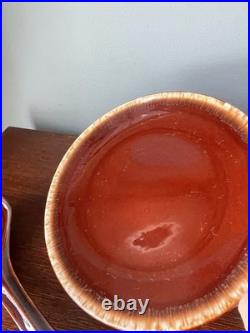 Vintage McCoy Pottery Drip Glaze Soup Tureen Bean Pot with Plate, Lid and Ladle