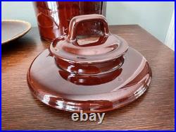 Vintage McCoy Pottery Drip Glaze Soup Tureen Bean Pot with Plate, Lid and Ladle