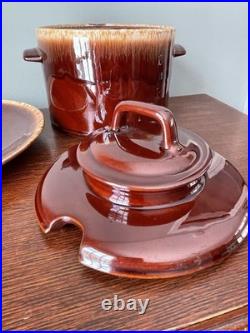 Vintage McCoy Pottery Drip Glaze Soup Tureen Bean Pot with Plate, Lid and Ladle