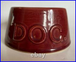 Vintage McCoy Pottery Glaze Maroon Dog Bowl Marked
