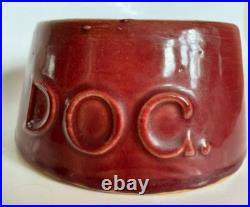 Vintage McCoy Pottery Glaze Maroon Dog Bowl Marked